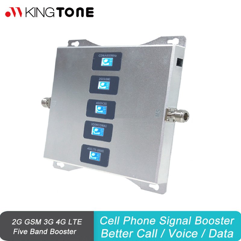 20dBm Cellular Repeater Europe Mobile Signal Amplifier 2G 3G 4G LTE BAND 20 800 900 1800 2100 2600 MHz 5-Band Cell Phone Booster